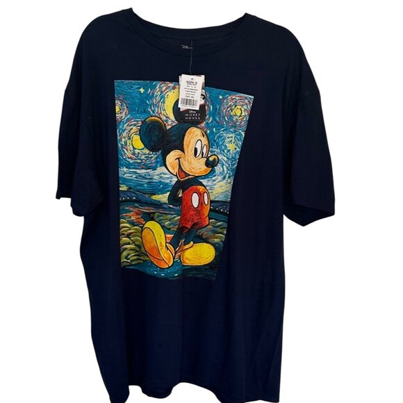 Disney Tops - Disney 2XL Unisex Mickey Mouse Starry Short Sleeve T-Shirt Dark Navy